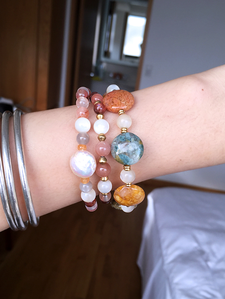 :::*CaWaiiDaisy*::: * Gobi agate pearl disc bracelet - Bracelets - Gemstone