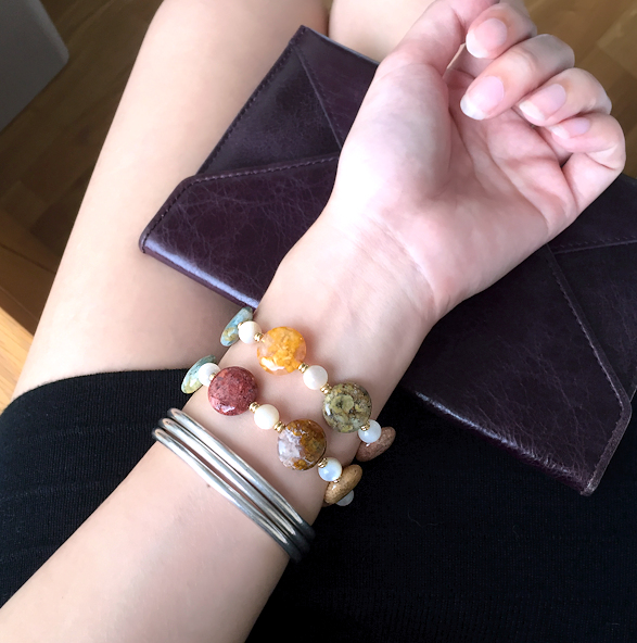 :::*CaWaiiDaisy*::: * Gobi agate pearl disc bracelet - Bracelets - Gemstone