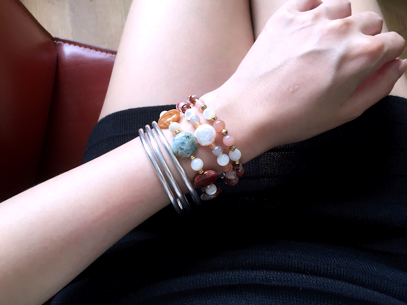 :::*CaWaiiDaisy*::: * Gobi agate pearl disc bracelet - Bracelets - Gemstone